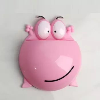 Держатель для зубных щёток на присосках Бегемотик Розовый