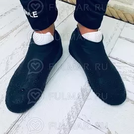 Детские силиконовые многоразовые бахилы для обуви от дождя и грязи Антискользящие Чёрные