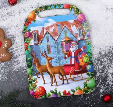 Доска разделочная Дед Мороз и дом