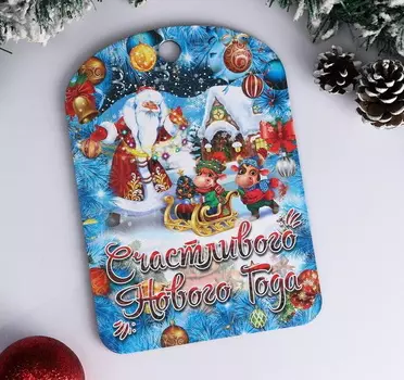 Доска разделочная сувенирная Дед Мороз и телята
