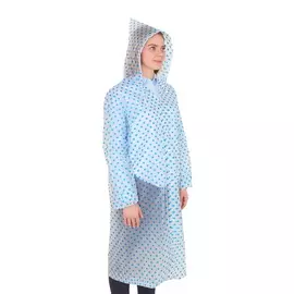 Дождевик-плащ, в горошек Голубой