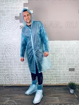 Дождевик-плащ взрослый, универсальный, цвет голубой