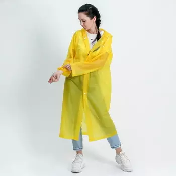 Дождевик Плащ Жёлтый с надписью "Погода, которую мы заслужили" Универсальный