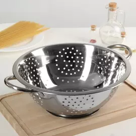 Дуршлаг миска с ручками на ножке d=26 см Нержавеющая сталь