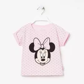 Футболка детская Disney "Минни", цвет: розовый