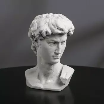 Гипсовая фигура Голова Давида 8*12,5 серая