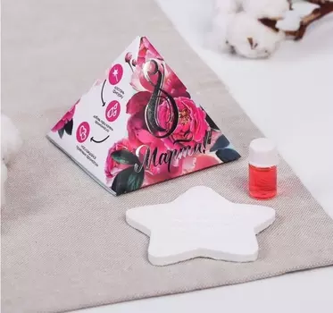 Гипсовое аромасаше "8 Марта! Исполнения мечты", роза