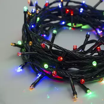 Гирлянда "Нить", 10 м, LED-100-220V, 8 режимов, нить тёмная, свечение мульти