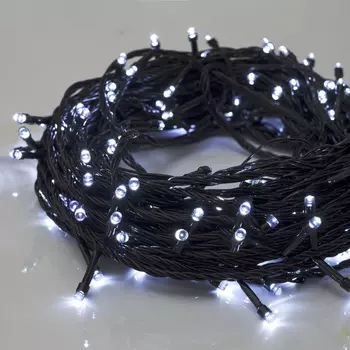 Гирлянда "Нить", 20 м, LED-200-220V, 8 режимов, нить тёмная, свечение белое