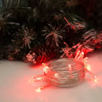 Гирлянда "Нить", 2 м, LED-20-4.5 V, 3*AA, 2 режима, нить прозрачная, свечение красное