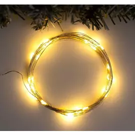 Гирлянда "Нить" 5 м роса, IP20, серебристая нить, 50 LED, свечение тёплое белое, фиксинг, USB