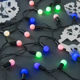 Гирлянда "Нить" уличная с насадками "Шарики d=1,5 см" 20 м, LED-200, мигает, нить тёмная, свечение мульти