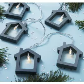 Гирлянда с насадками на батарейках бирюзовые Домики 1.5 м