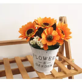 Искусственный цветок в горшке Flowers&amp;Garden оранжевый