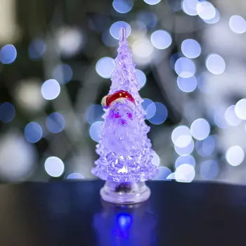 Ёлочка Дед мороз Игрушка световая (батарейки в комплекте) 14 см