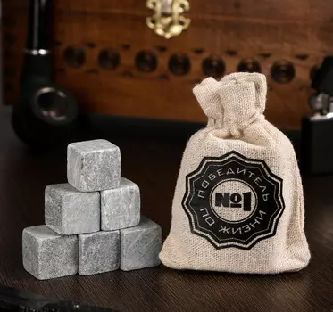 Камни для виски Победитель по жизни, 6 шт.