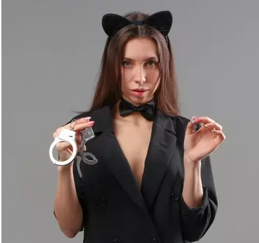 Карнавальный набор «Киса» ободок, бабочка, наручники