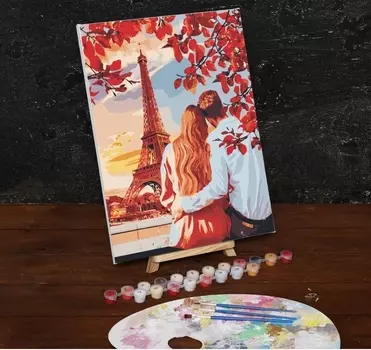 Картина по номерам на холсте с подрамником «Свидание в Париже», 40х30 см
