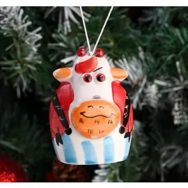 Колокольчик фарфоровый "Бык", 9 см