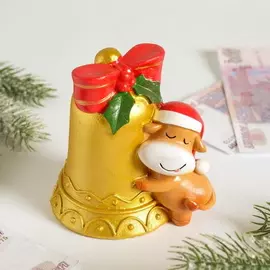 Копилка Колокольчик с телёнком новогодняя