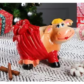 Копилка "Корова Молли с бантиком", 17 см