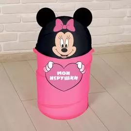 Корзина для игрушек "Мои игрушки" Минни Маус с ручками и крышкой