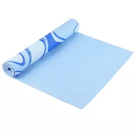 Коврик для фитнеса и йоги 173 х 61 х 0,4 см Голубой с фиолетовым рисунком