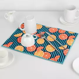 Коврик для сушки посуды 3040 см "Цитрусы", микрофибра