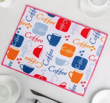 Коврик для сушки посуды 3040 см "Кофе", микрофибра