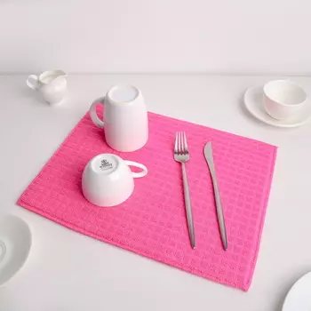 Коврик для сушки посуды 30*40 см, микрофибра, цвет розовый