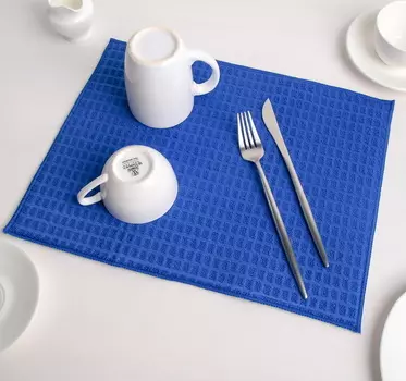 Коврик для сушки посуды 3040 см, микрофибра, цвет синий