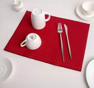 Коврик для сушки посуды 3040 см, микрофибра, цвет красный