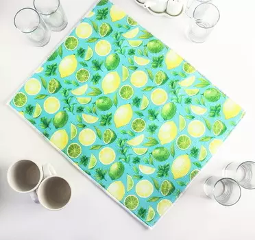 Коврик для сушки посуды «Лимоны», 3851 см, микрофибра