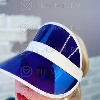 Козырёк от солнца на голову пластиковый прозрачный Фиолетовый