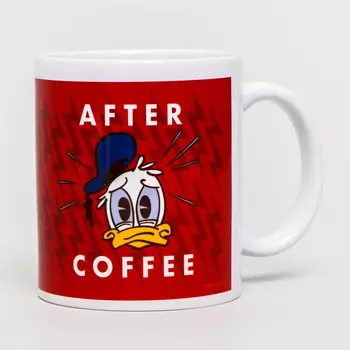 Кружка красная After coffee, Disney Дональд Дак, 350 мл