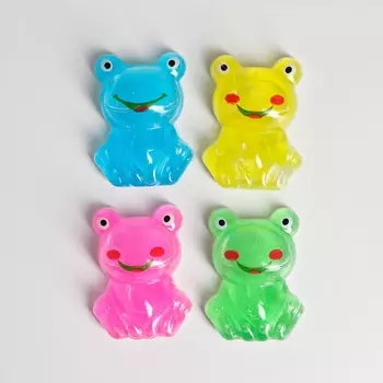 Лизун Лягушка, твёрдый, набор 4 штуки