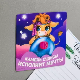 Магнит с камнем "Камень судьбы", 8 х 8 см Бычок маг 2021 символ