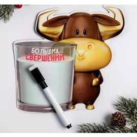 Магнитная доска с полем для записи с фломастером «Больших свершений», 17 х 16,6 см