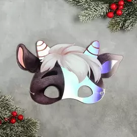 Маска на резинке "Бык", голография, 26,2 х 15,8 см