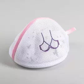 Мешок для стирки, крупная сетка, трехслойная на молнии "бюст" 18х18x17 см