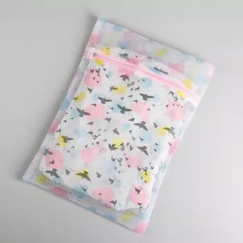 Мешок-сетка для стирки, мелкая сетка 30 см 40 см, рисунок зайчики