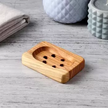 Мыльница деревянная прямоугольная, 10*7 см