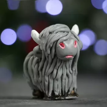 Мыло фигурное "Коровка шотландская" серая 50гр.