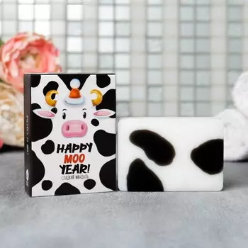 Мыло Happy Moo Year подарочное 2021 в упаковке, сладкий миндаль
