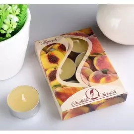 Набор чайных свечей ароматизированных «Персик», 12 г, 6 штук