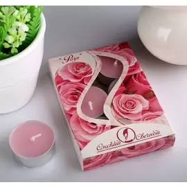 Набор чайных свечей ароматизированных «Роза», 12 г, 6 штук