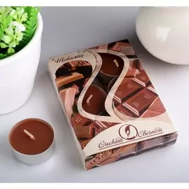 Набор чайных свечей ароматизированных «Шоколад», 12 г, 6 штук