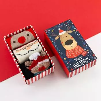 Набор детских носков "Merry Holidays",3 пары Длина стопы 16 см