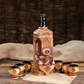 Набор для коньяка "Якорь", под шамот, 7 предметов в наборе, 0,95 л/0.05 мл