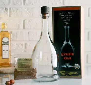 Набор для приготовления домашнего коньяка, бутылка 1 л., набор приправ